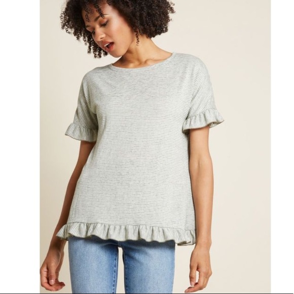 ModCloth Effortlessness Accomplished Ruffle Top XL - Picture 4 of 8